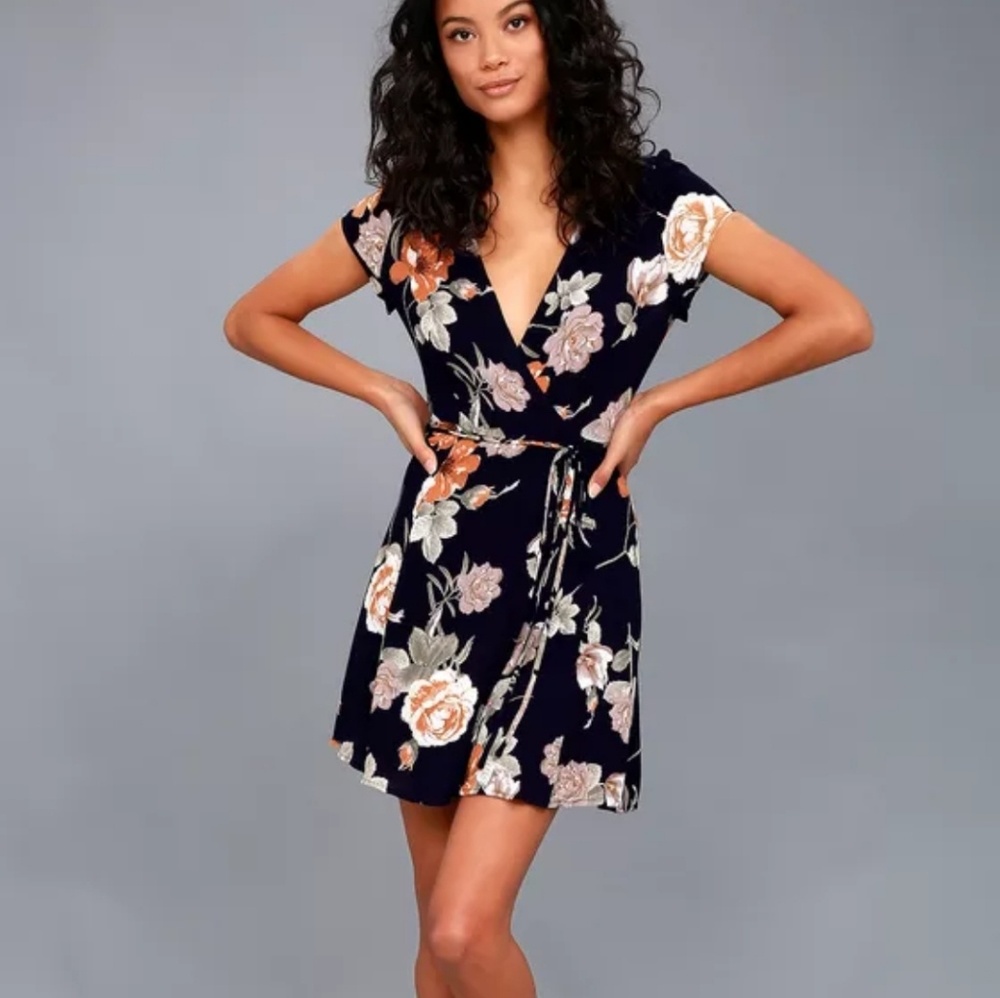 Lulus Black Floral Dress